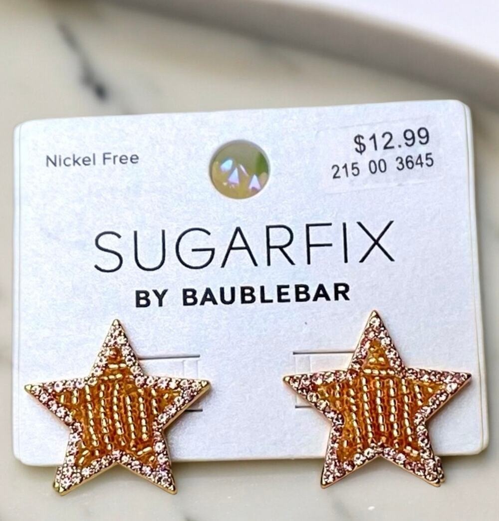 SUGARFIX By BAUBLEBAR Sparkly Rose Gold Star Studded Earrings New